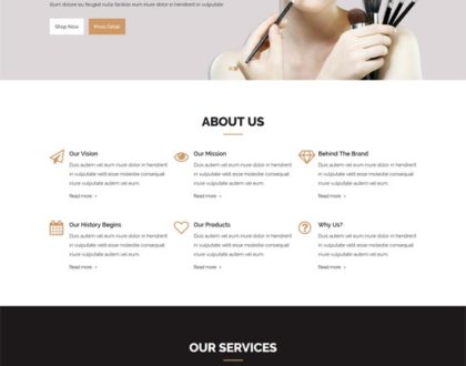 Lovely Cosmetics Beauty Salon Website Design Template