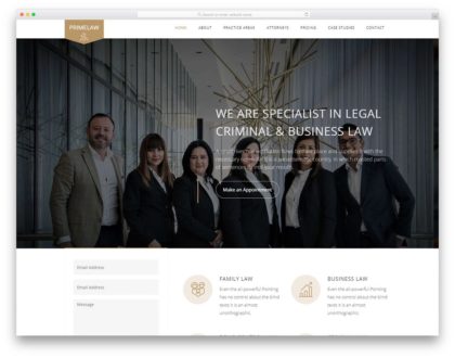 Primelaw - Lawyer and Law Firm Website Design Theme
